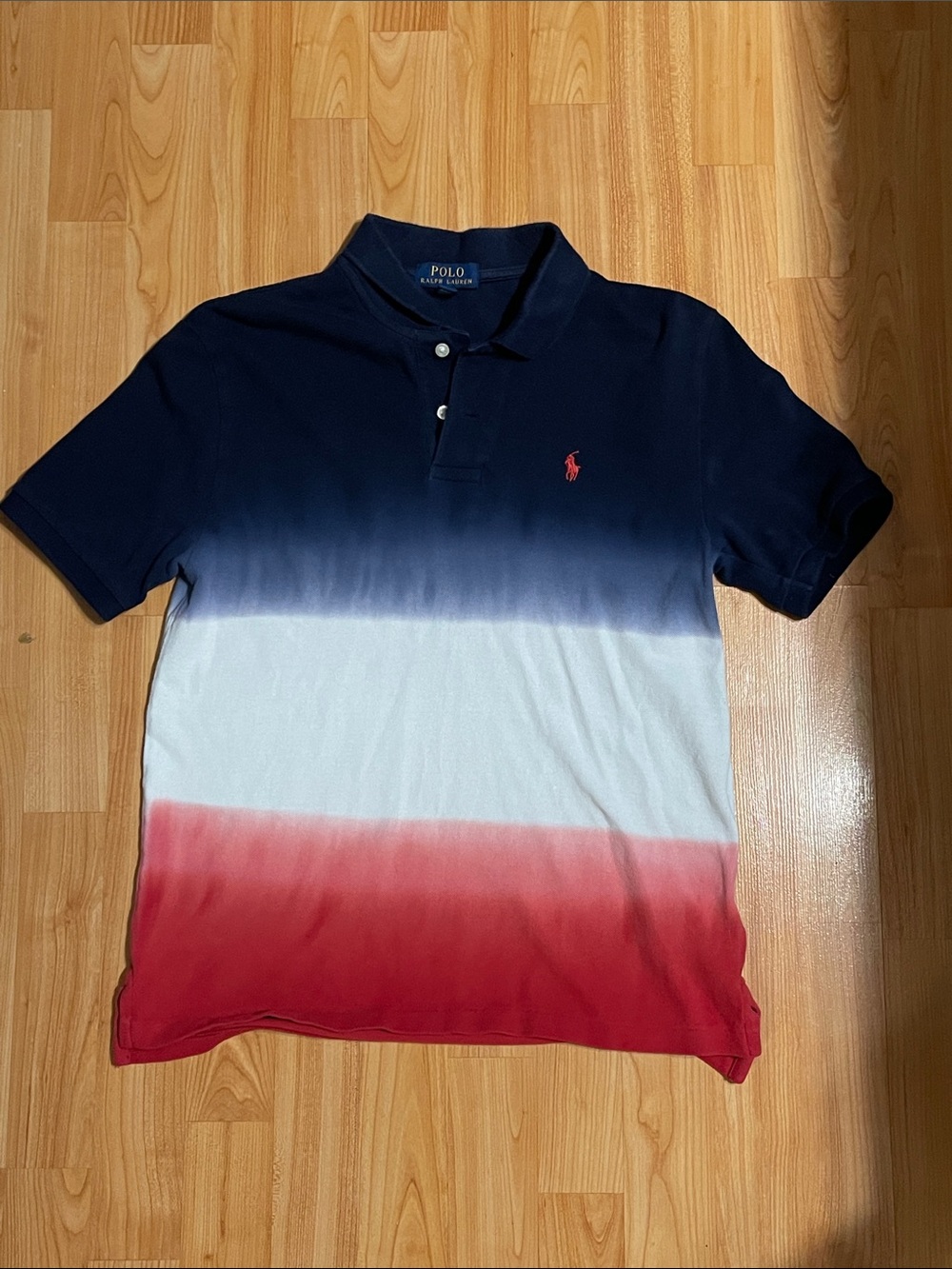 Polo by Ralph Lauren Navy White Red Ombre Polo Shirt